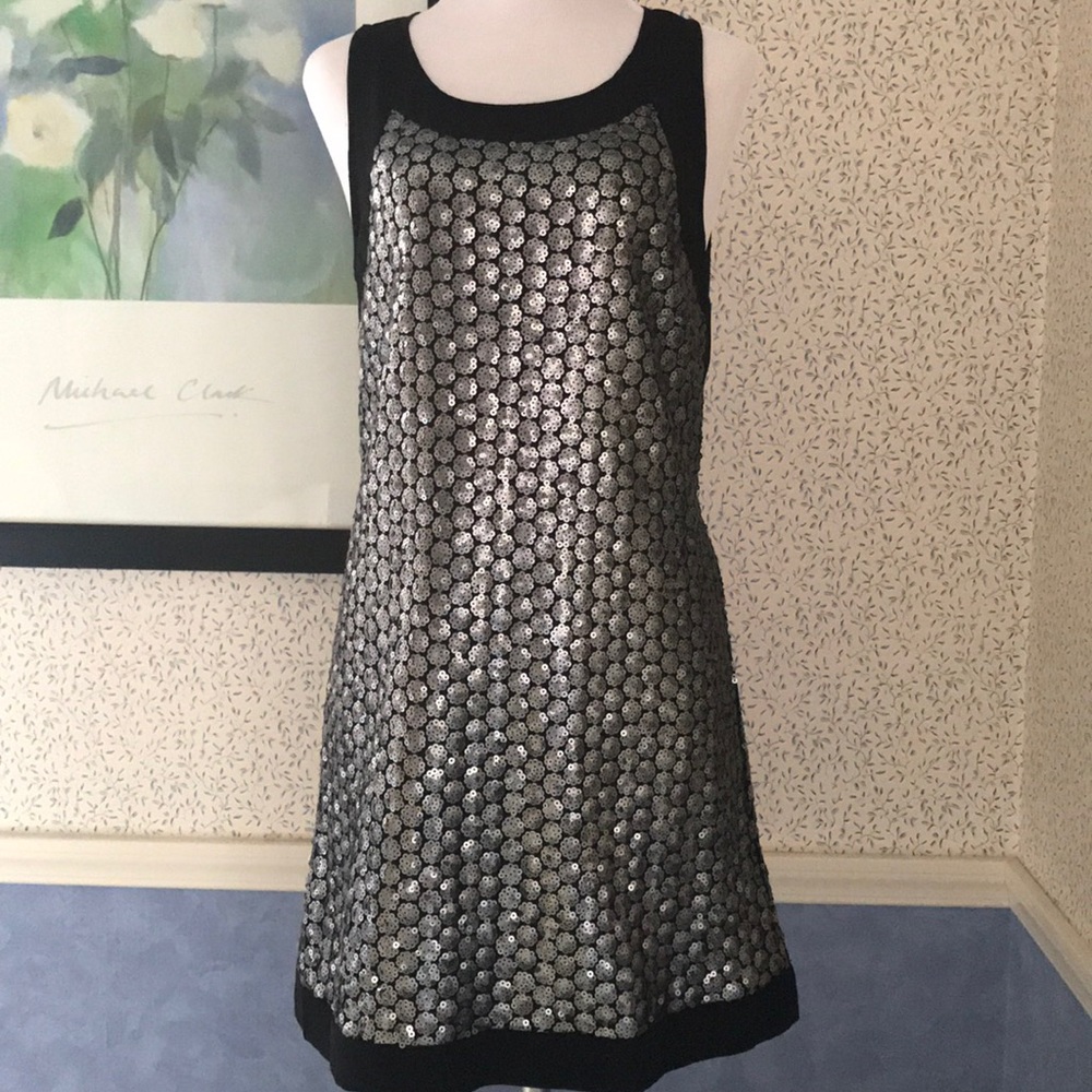 Sequin sewn Ladies Festive Black Dress